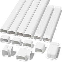 Mini Split Line Set Cover, 4 17 Ft PVC Line Set Cover Kits for Outside Ductless Mini Air Conditioners and Heat Pumps with Flexible Duct