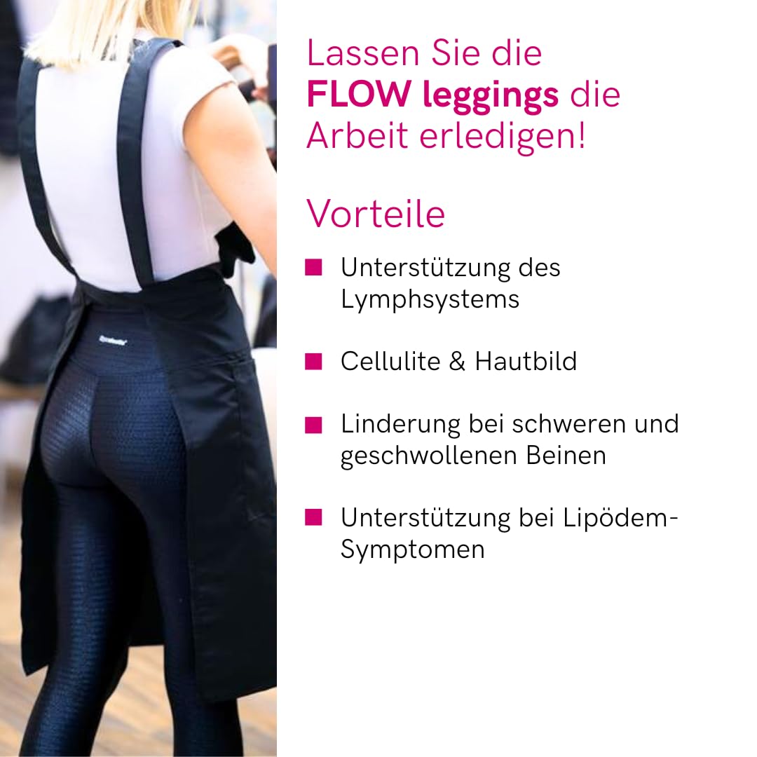LIPOELASTIC Flow Kompressionsleggings Damen | 3D-Massage-Struktur, ideal bei Lipödem, Sport & Alltag - hoch tailliert