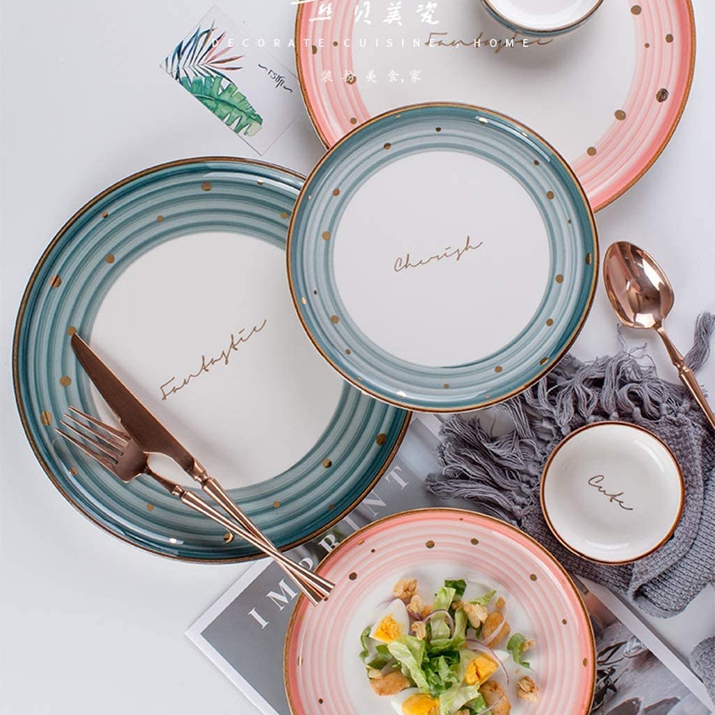 Hasense Lot De 4 Grandes Assiettes En Céramique De 25,4 Cm