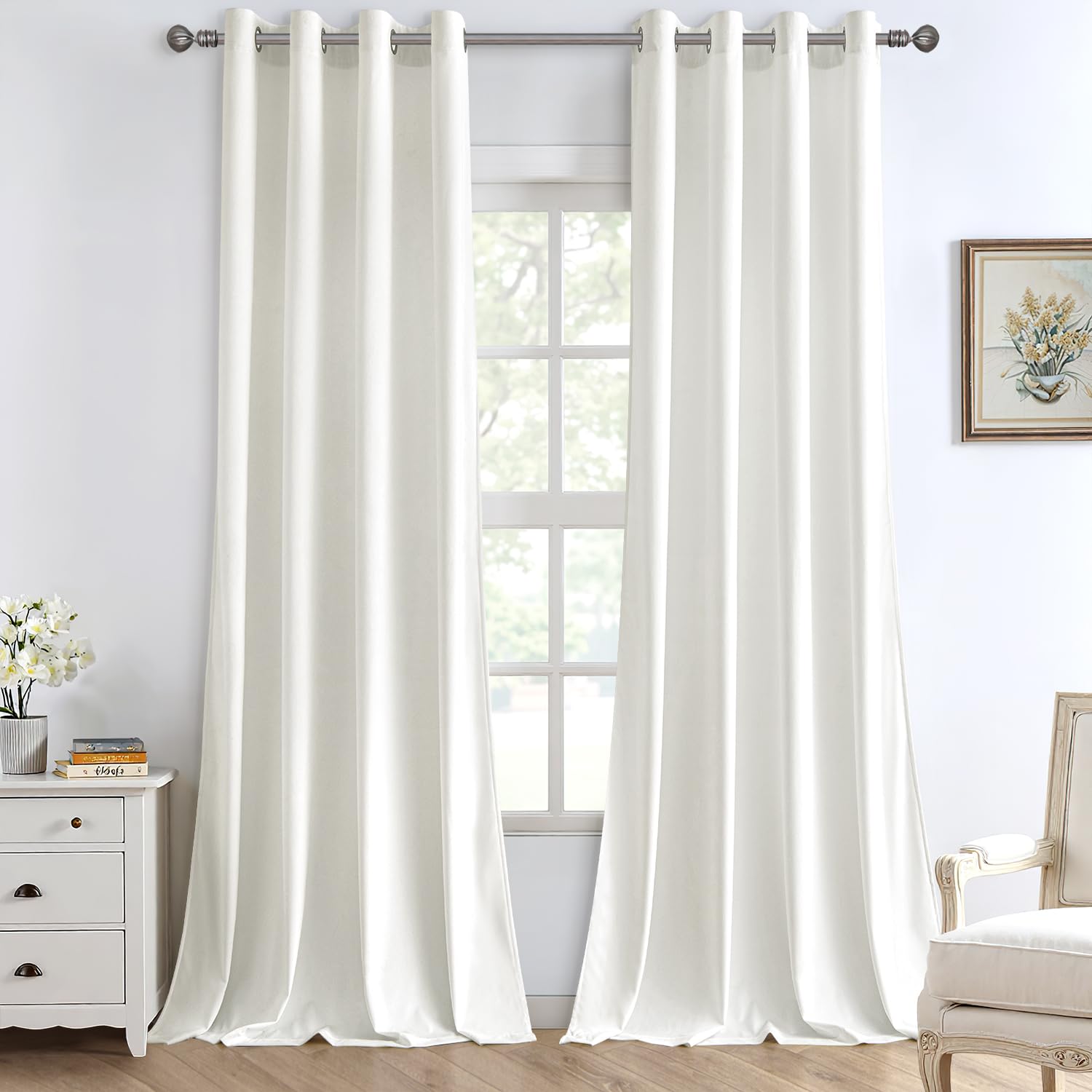 MIULEE Samtvorhang mit Ösen | Weicher Gardinen Blickdichter Samtvorhang mit Ösen, Thermoverdunkelnd, Moderner Luxus für Wohnzimmer & Schlafzimmer