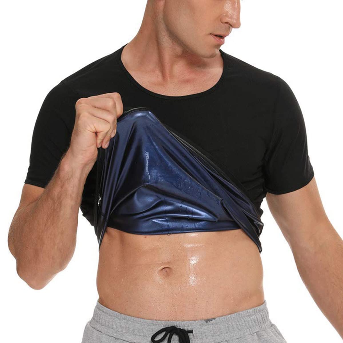 Men's Body Shaping Shirt For Weight Loss - Sweat Sauna Gym Neoprene Compression Top