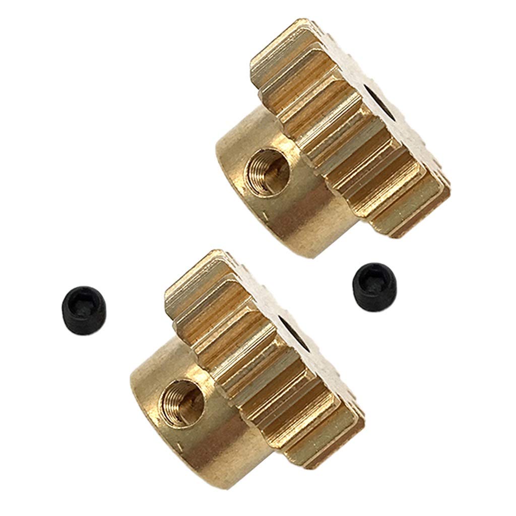2 Piezas de Engranajes de Motor de latón 17 Dientes de piñón Dorado for WLtoys 12428 12423 12628 y Eje de diámetro de 3.175 mm RC Car Crawler Truck Buggy
