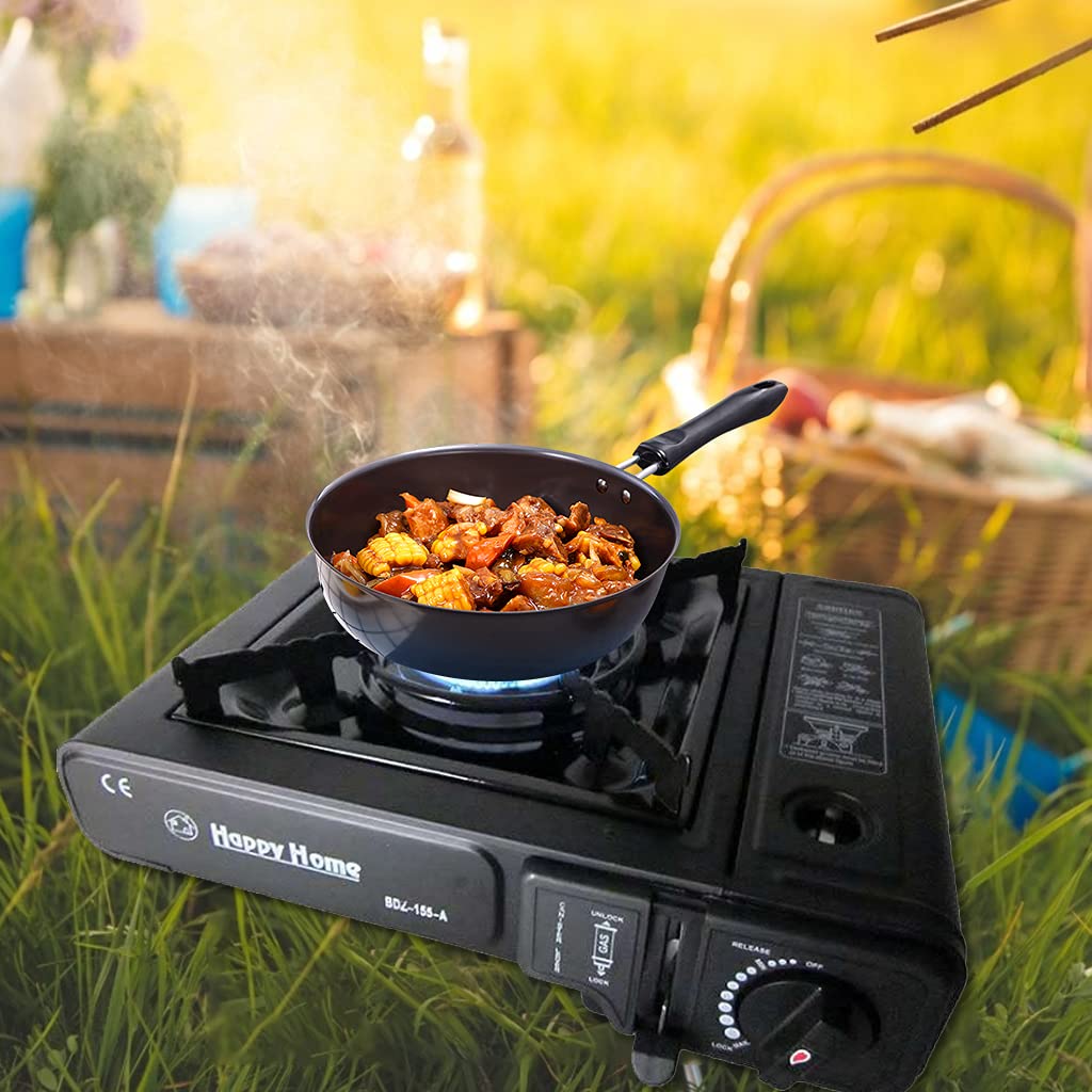 Camping estufa de gas portátil negro acero inoxidable al aire libre quemador de cocina para cocinar