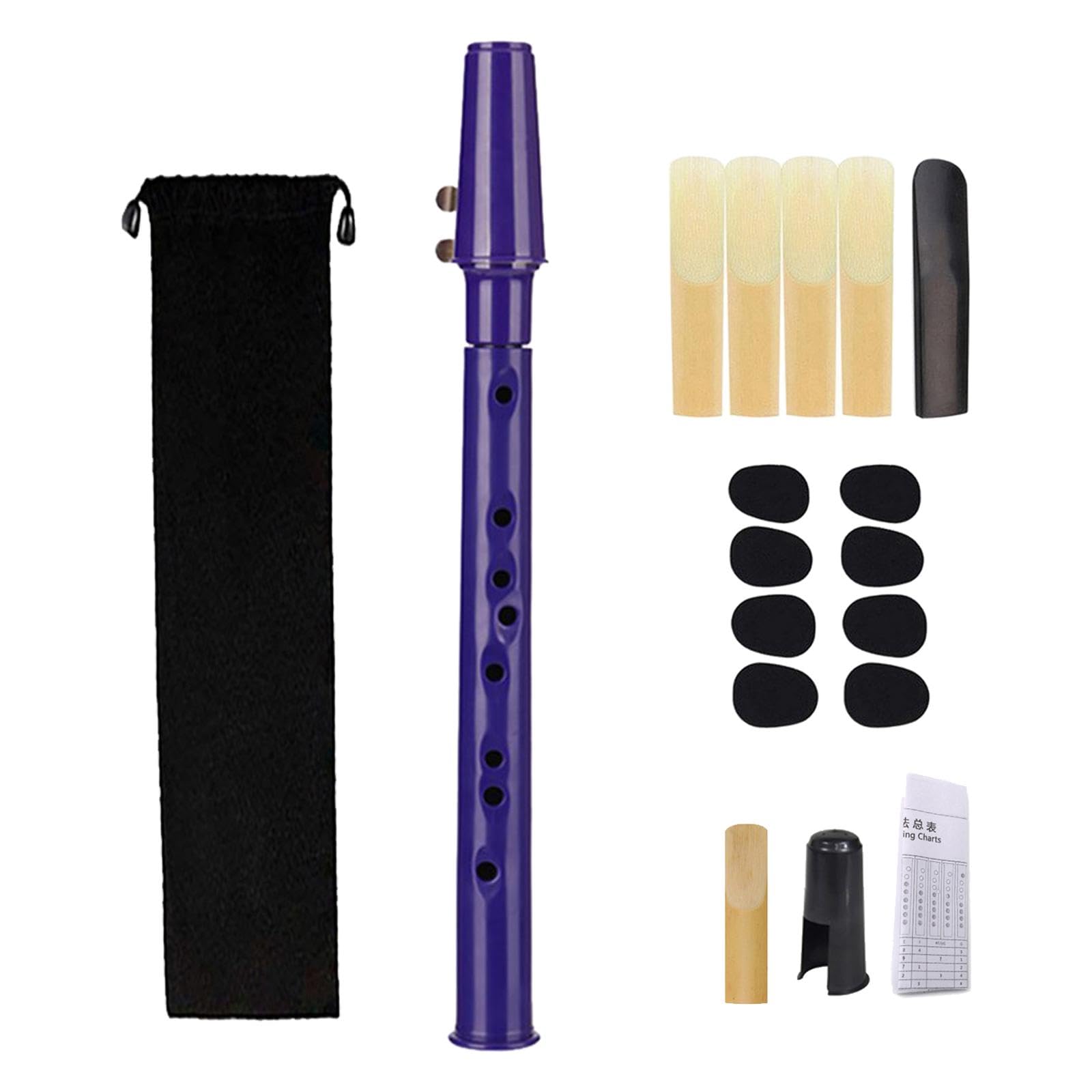 Mini Saxophone Portable avec Bec, Anches et étui de Transport pour Les Passionnés de Musique, violet