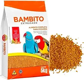 Ração extrusado pássaros Ring neck, Rosela calopsita BAMBITO- 5 KG