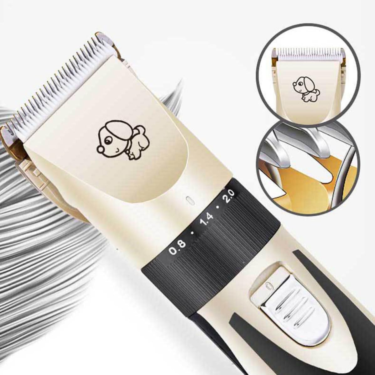Cortapelos para Perros y Gatos Diseño Ultrasilencioso y Carga Usb, Recortador Eléctrico Profesional para Peluquería de Mascotas Batería de 1200mah y Carcasa Abs
