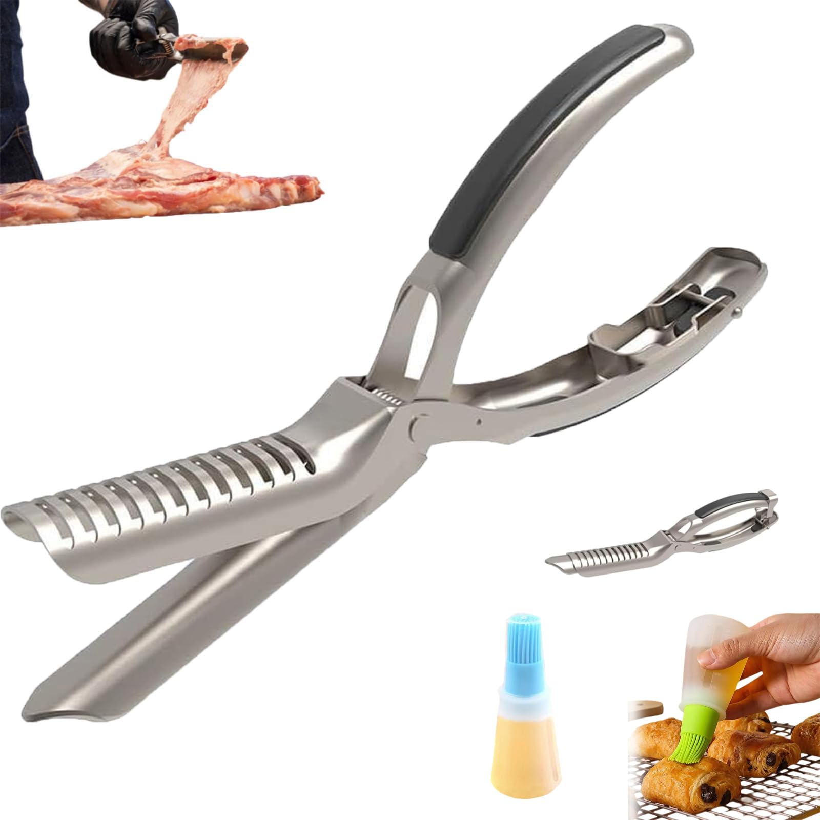 JDL LCUKY Rib Membrane Removal Tool - Stainless Steel BBQ Prep Skinner