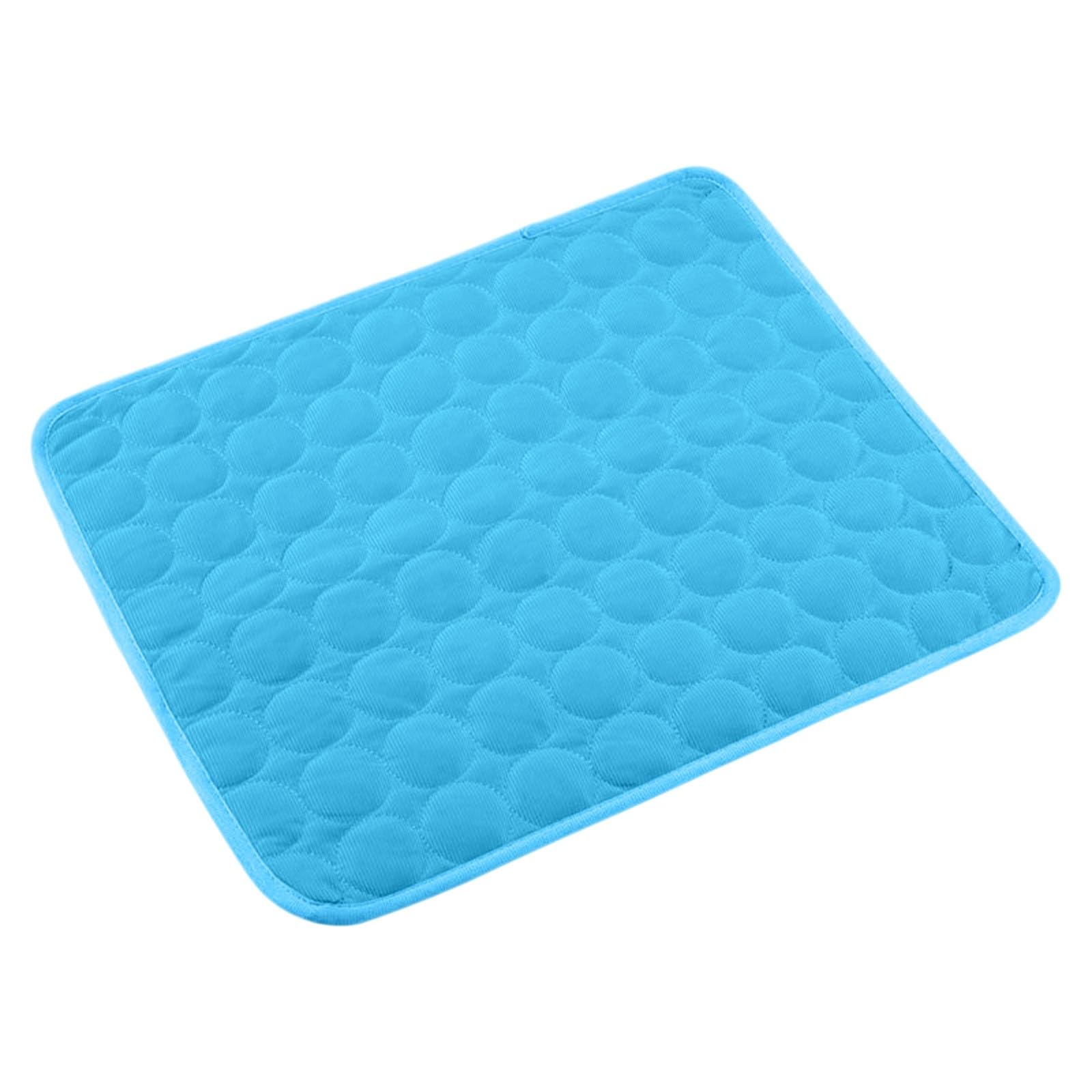 moskrtula Dog Cooling Pad, Breathable Ice Crystal Fiber Pet Cool Mat, Non-Gel Wear-Resistant Crate Cushion for Indoor Outdoor Use, Washable Summer Dog Bed for Large Medium Small Dogs (Blue, XXL)