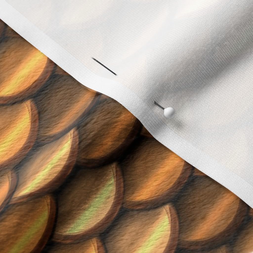 Spoonflower Fabric - Scale Gold Brass Copper Medieval Armor Printed on Minky Fabric by The Yard - Sewing Baby Blankets Quilt Backing Plush