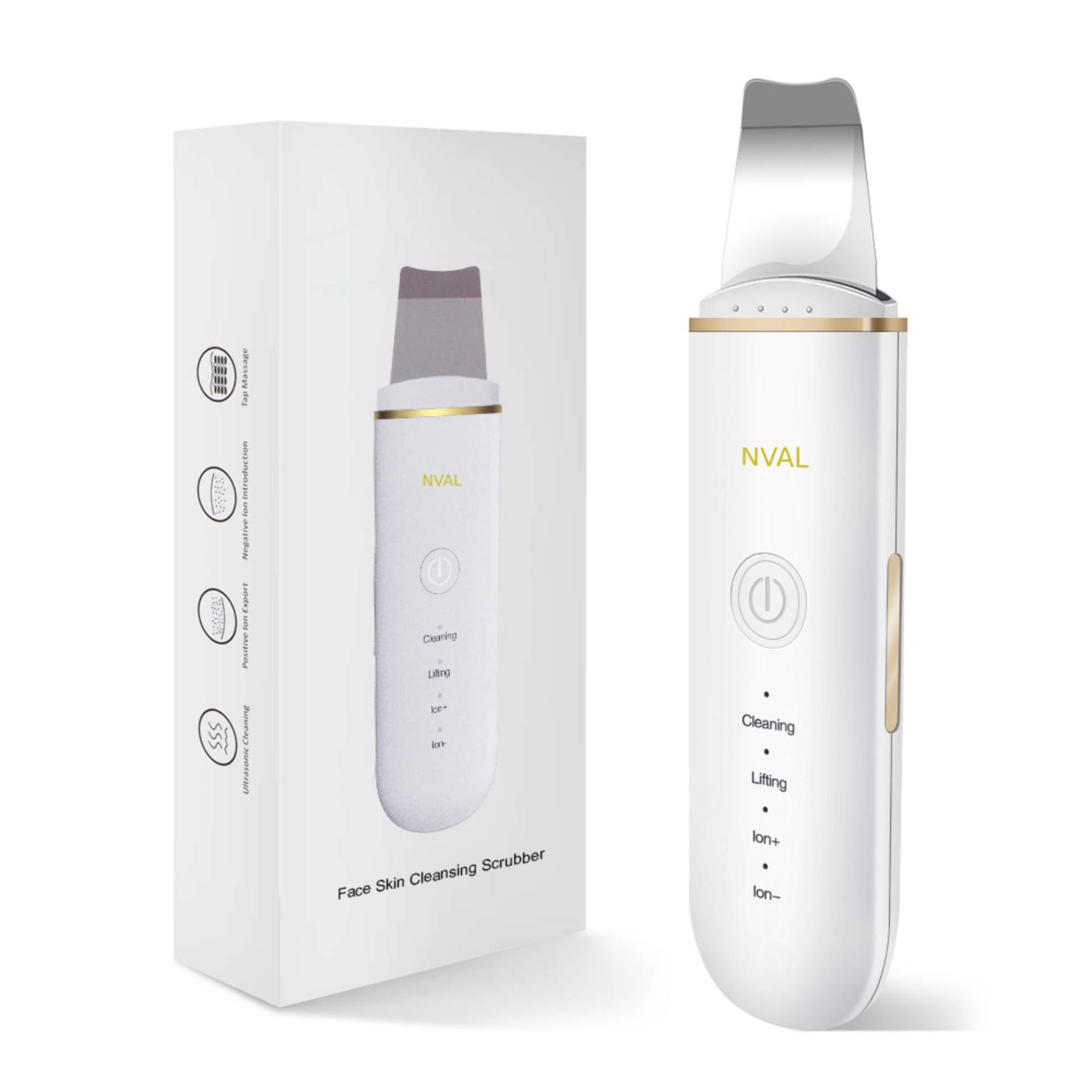 Peeling Ultrasonico Facial con 4 Modos de Limpieza Facial - Limpiador Facial Electrico, Cuidado Facial Mujer, Espatula Ultrasonica Facial Profesional, Skin Scrubber - Productos de Belleza