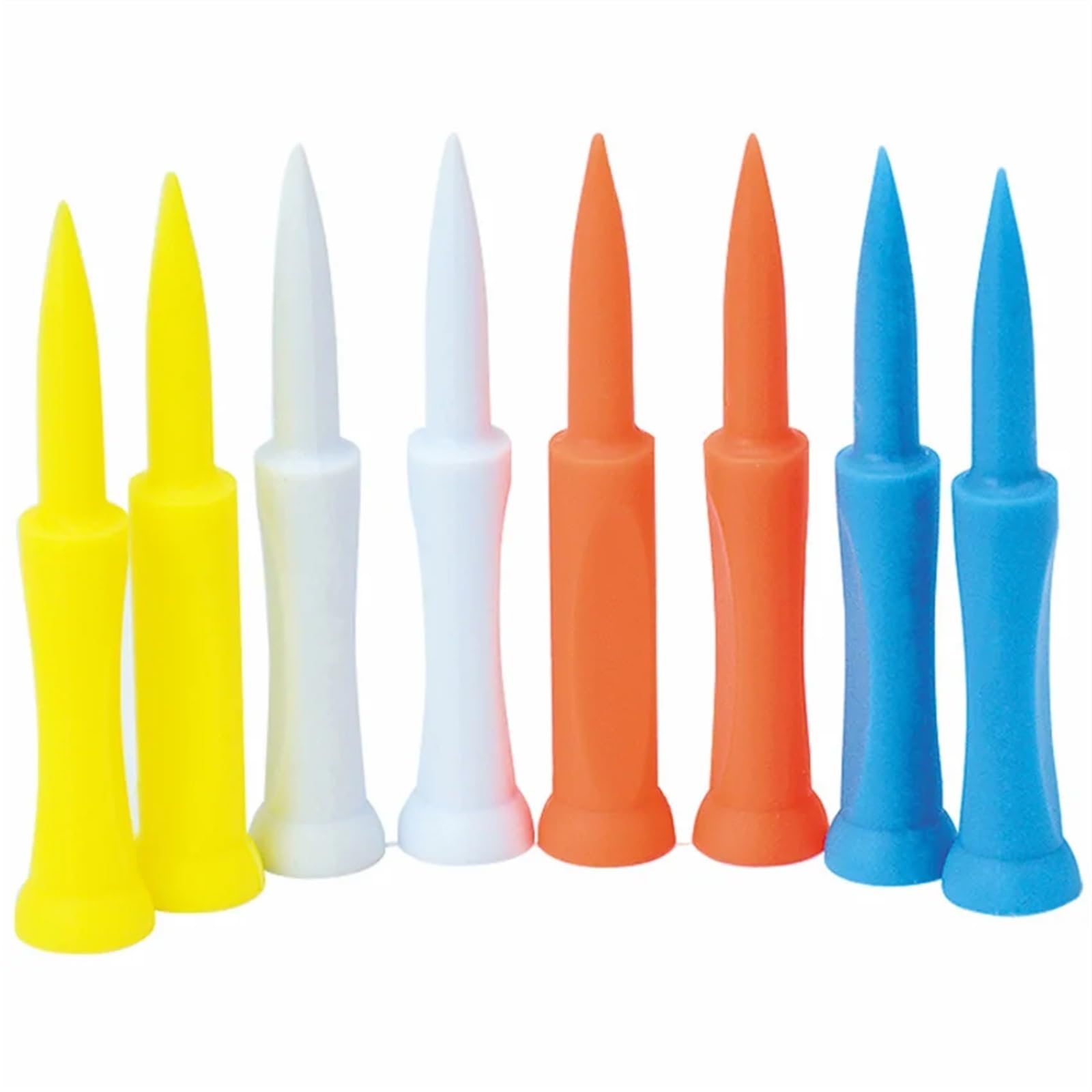 Golf Tee 20 Teile/Satz Tragbare Golf-Tees Kunststoff 70mm Vier Farbe Lange Tee Golf Praxis Training Zubehör for Golf Praxis FüR Einen Idealen Abschlag