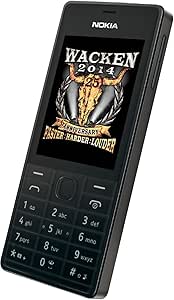 Nokia 515 Wacken-Edition Smartphone (6,1 cm (2,4 Zoll) LCD-Display, 5 Megapixel Kamera, Stereo FM-Radio) schwarz