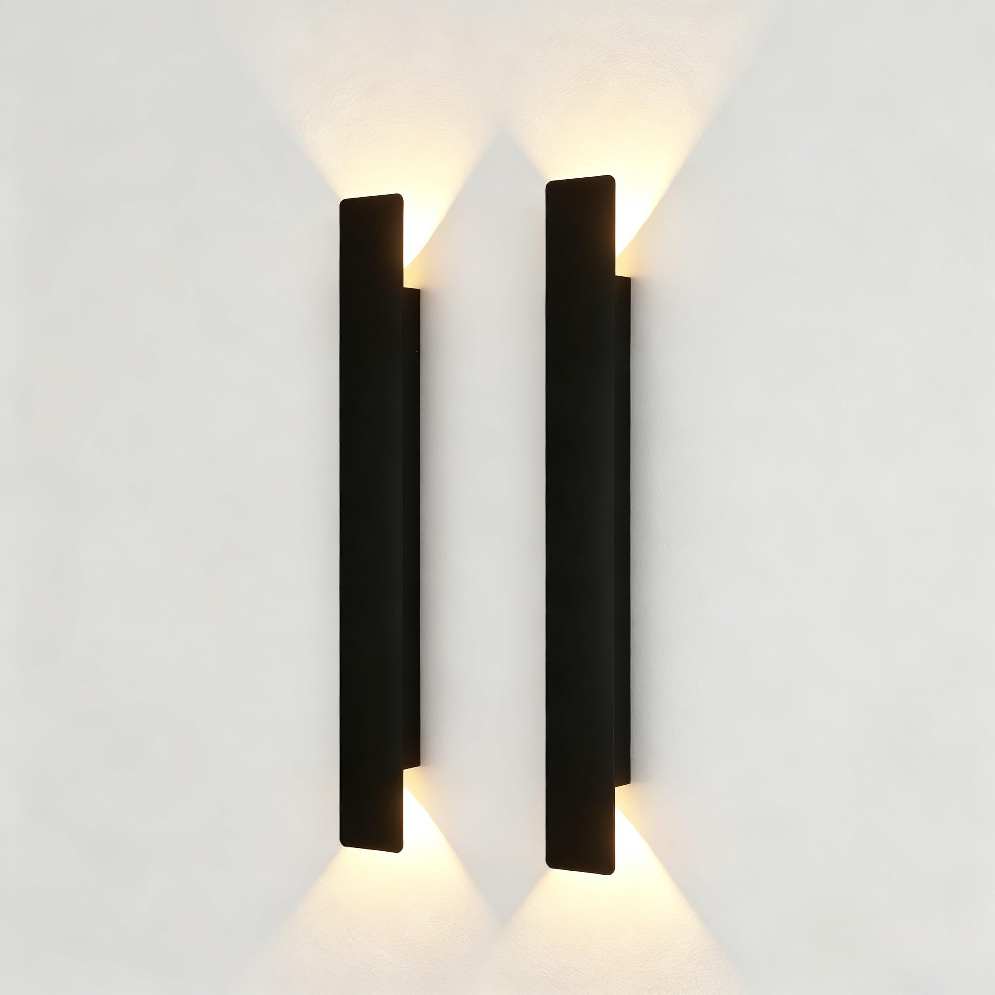 Photo 1 of Aolyzmt 2 Pack Outdoor Wall Sconce 23.6 Inch, 24W LED Exterior Light 3000K Warm White, Weatherproof Aluminum, 110V-240V, Vertical & Horizontal Mount for Porch Patio Entryway