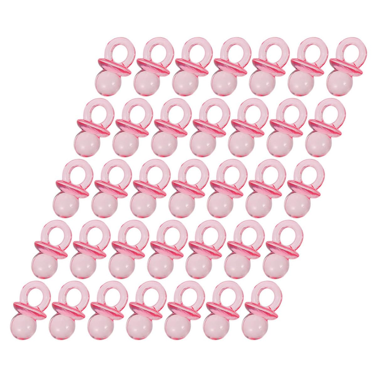Wakauto 150pcs Small Acrylic Pacifiers Baby Shower Games Favors Pink Pacifiers for Baby Shower Decor Girl Boy
