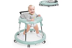 Around We Go! Foldable Baby Walker with 9 Adjustable Heights