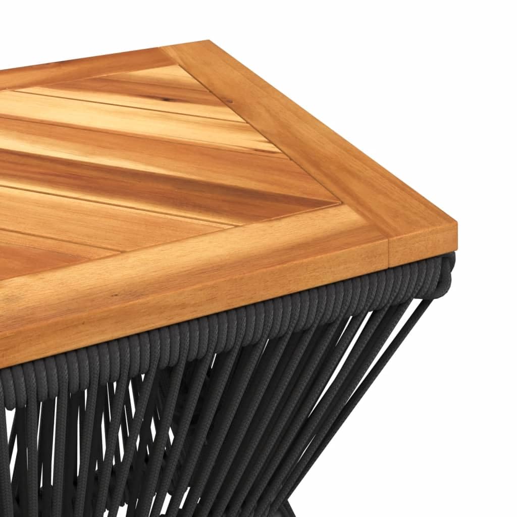 Homgoday Tavolino da caffè con base metallica nera, 38 x 38 x 38 cm, in legno massello di acacia, tavolino da tè per soggiorno, sala d'accoglienza degli ospiti, camera da letto e ufficio