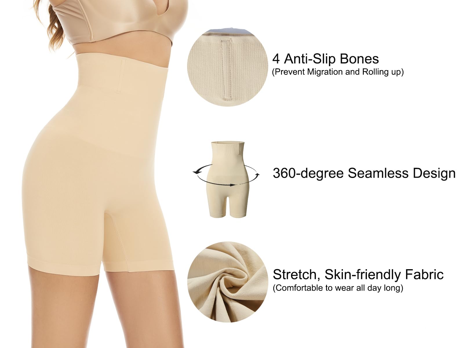 KSKshape Bielizna modelująca brzuch z wysokim stanem bielizna wyszczuplająca uda dla kobiet