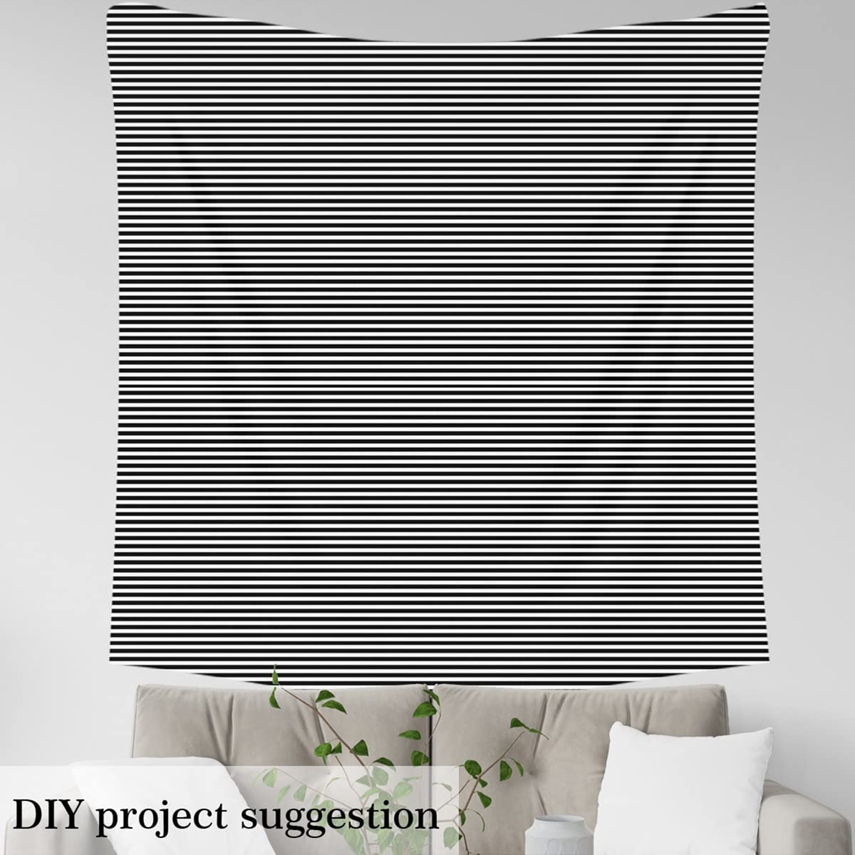Striped Upholstery Fabric for Chairs Black and White Stripe Fabric by The Yard Farmhouse Ticking Stripes Decorative Fabric for Quilting Sewing Horizontal Stripes Abstract Gothic Fabric 1 Yard - Image 3