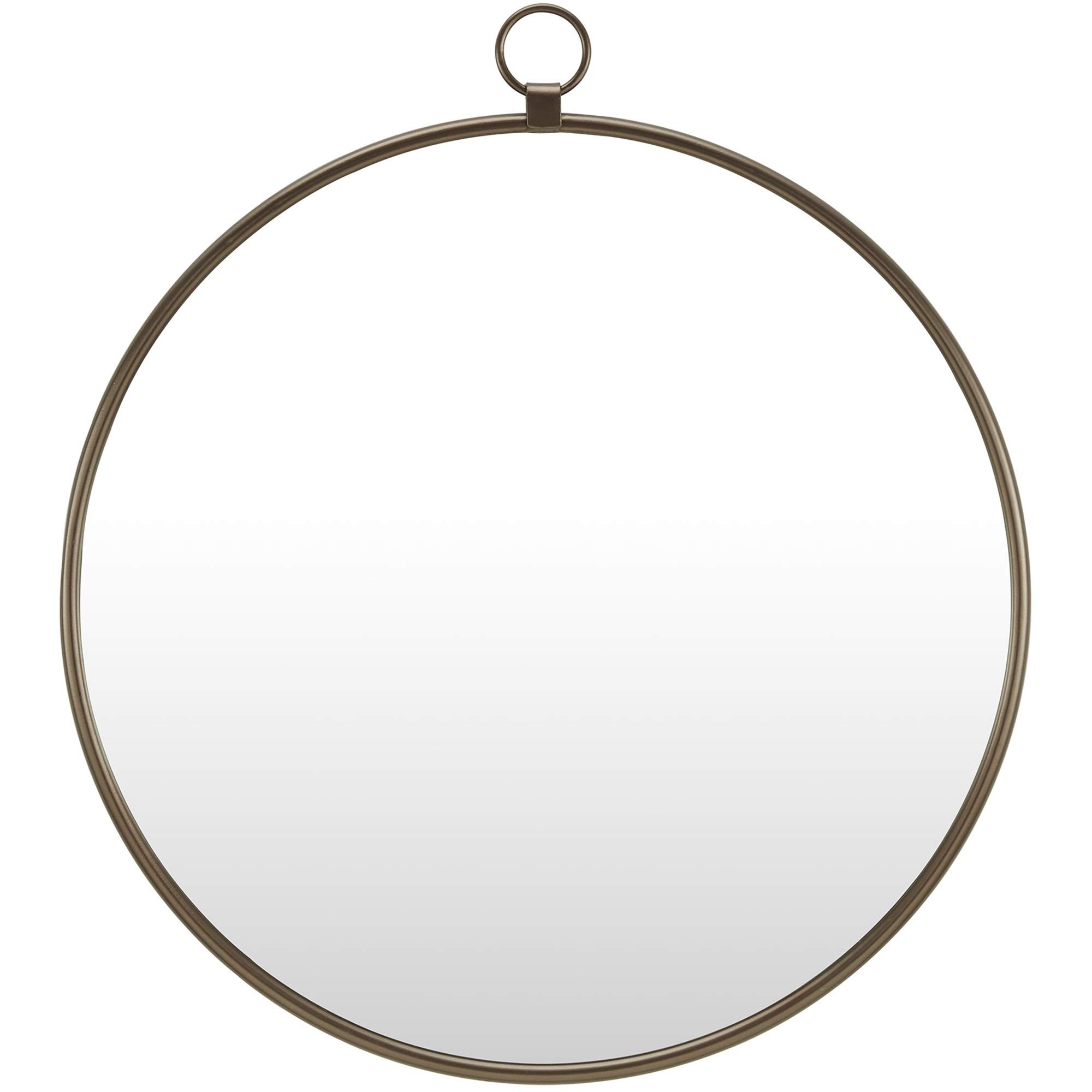 FirsTime & Co. White Marshall Round Mirror, American Designed, Bronze, 32.5 inches (70248)