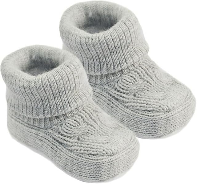Soft Touch Royal Icon Newborn Baby Booties Baby Boys Girls Knitted Booties 1 Pair Plain Bootees NB-3 Months 1118