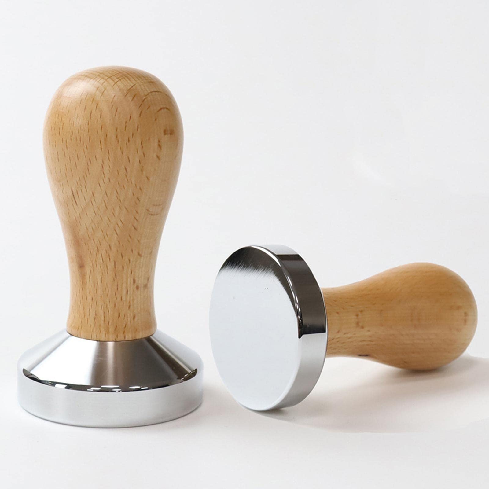 Pressacaffè in Acciaio Inox con Manico in Legno per Una Pressatura Uniforme Del Caffè Macinato per Macchina Espresso con Base Solida E Antiscivolo Ute, 5 pezzi