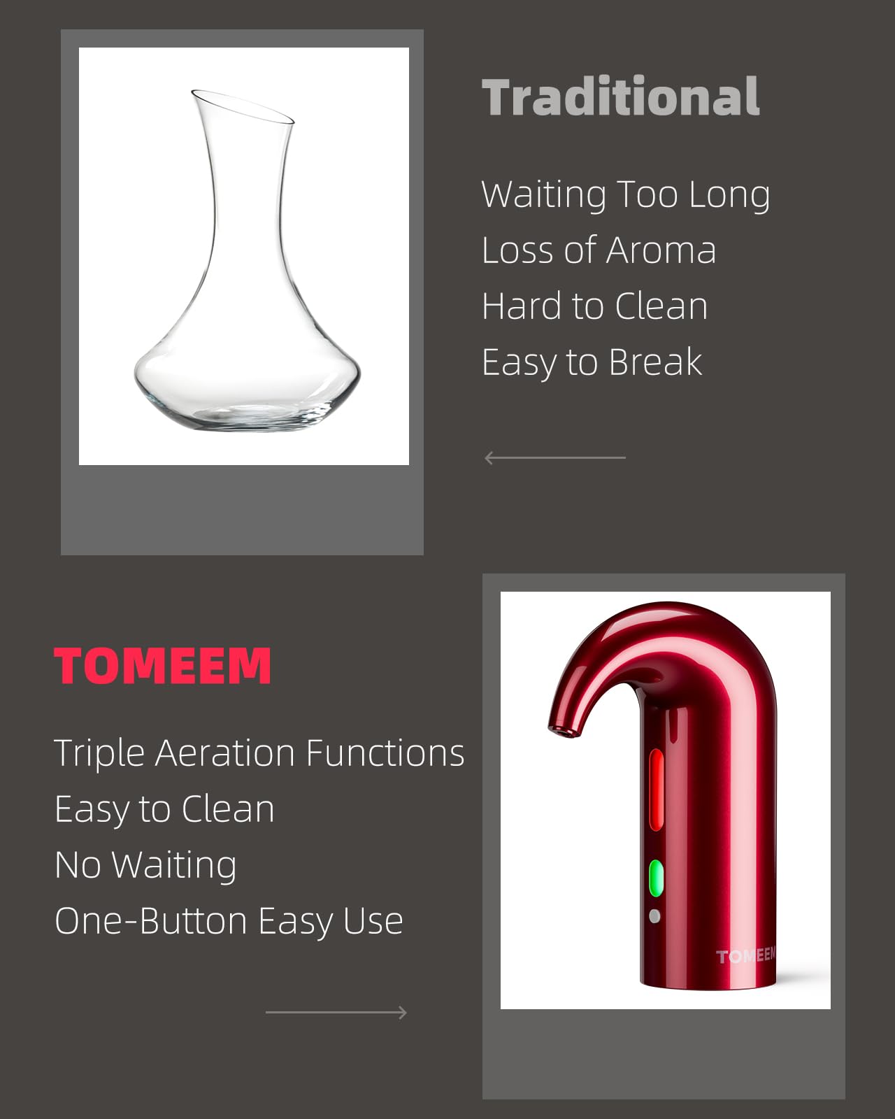 Red Electric Wine Decanter With One-Touch Pouring, Wine Aerator - View #5