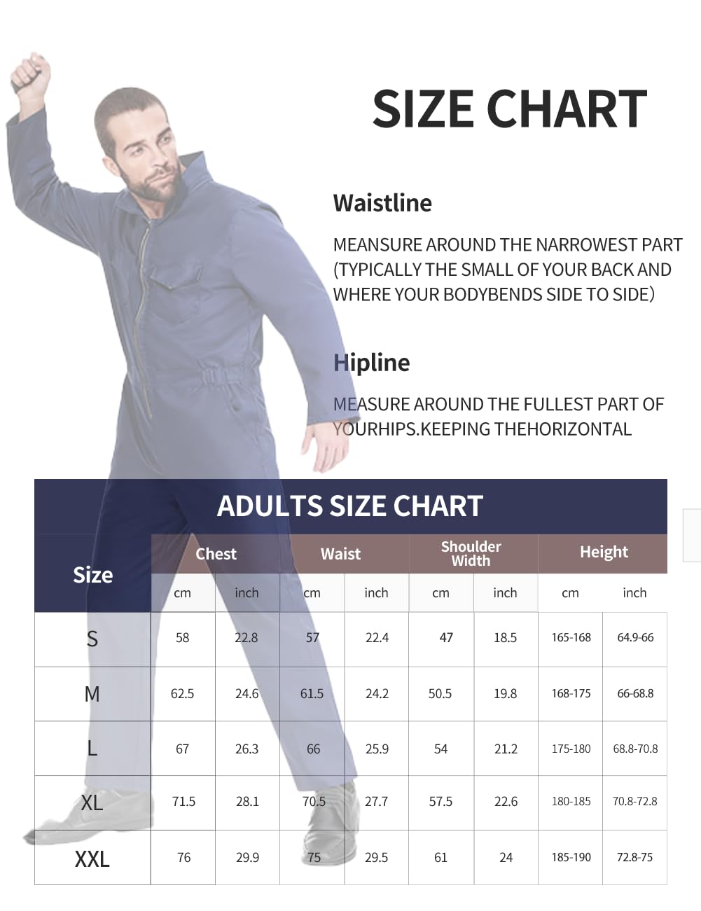 Halloween Navy Blue Coveralls Jumpsuit,Horror Killer Navy Cosplay Costume for Men, Includes Mask and Toy Knife