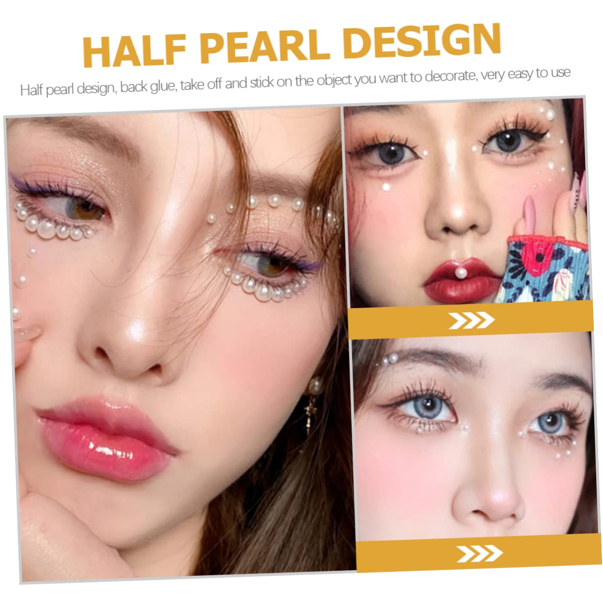 POPETPOP 4 Set Di Adesivi Per Trucco Autoadesivi Gemme Decorative Per Unghie Viso Eventi Temporanei 12 Fogli * 4