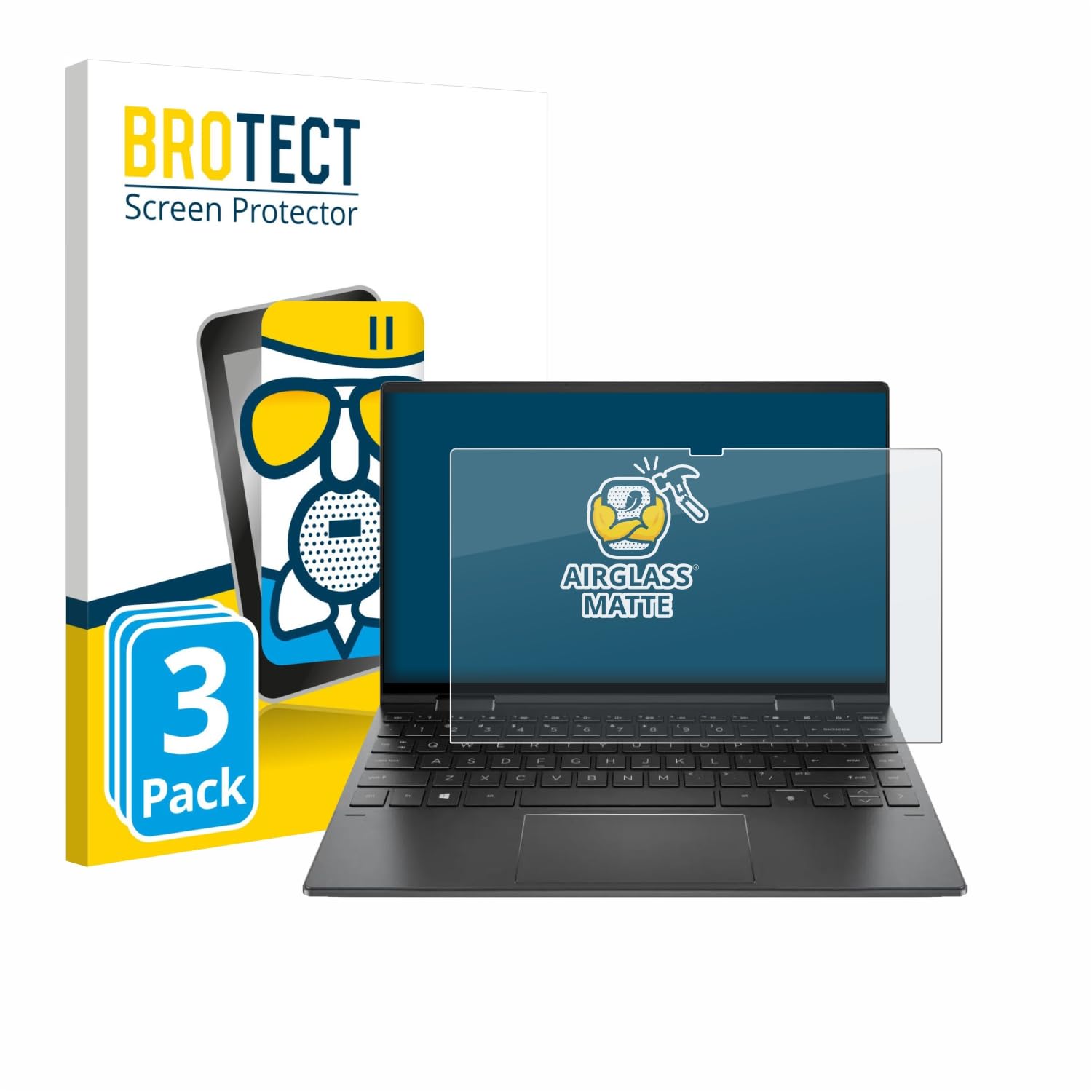 brotect 3 Pezzi Pellicola Vetro per HP Envy x360 Convertible 15,6" | Opaca Protezione Schermo Made in Germany, Anti-Riflesso Durezza 9H Anti-Graffio