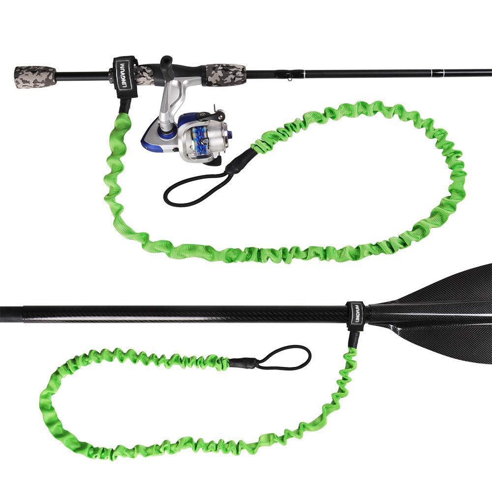 LINGVUM Kayak Paddle Leash Stretchable Paddle Strap Coiled Lanyard Rope for Kayaking Canoing Boating, Fishing Poles Rods, Kayak Paddle Accessories