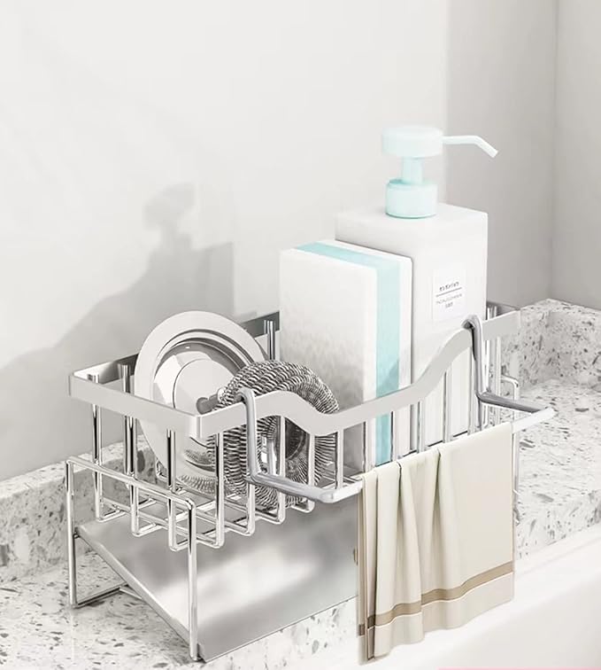 iBigLY Sponge Holder Kitchen Sink Caddy Organizer, 304