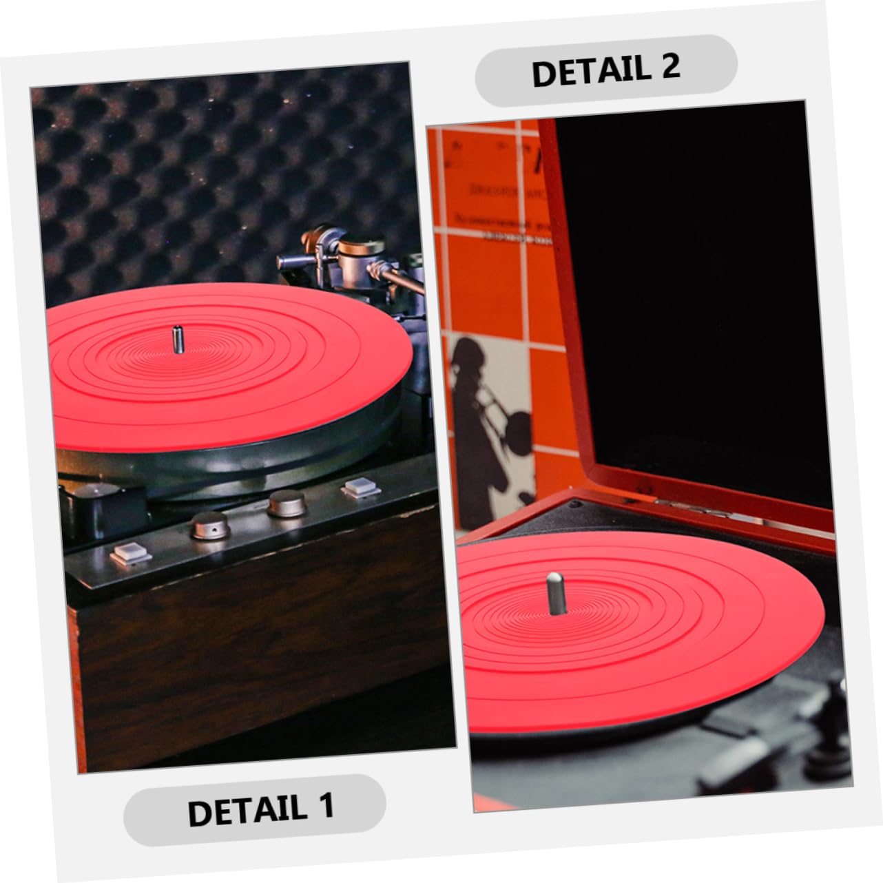 Tappetino Antistatico Mantiene Pulito e Stabile per Giradischi in Silicone 2 Pezzi Protezione per Dischi in Vinile Piatto Vinile