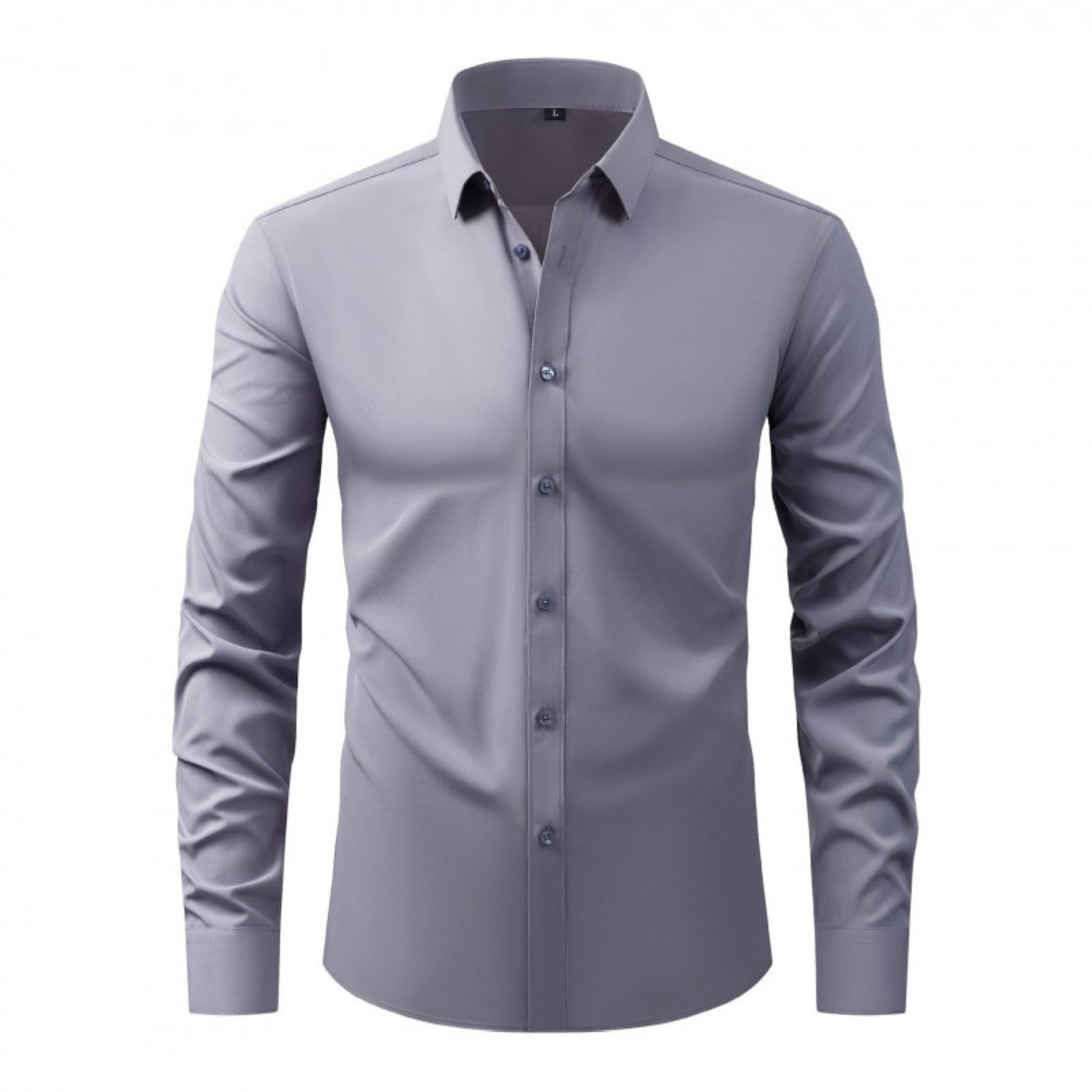 MEIION Chemise Infroissable à Coupe Ajustée Chemise Homme à Manches Longues - Tissu Stretch - Coupe Ajustée - Design Infroissable - Style Décontracté & Tendance