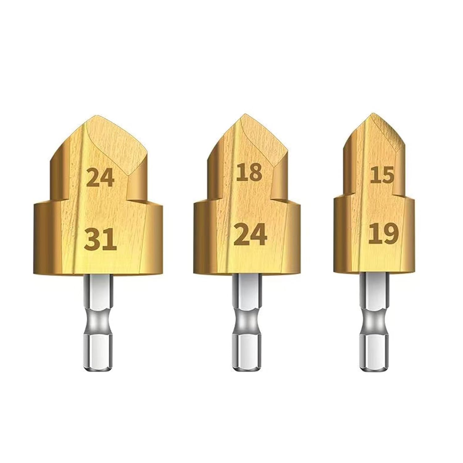 Bewinner 3 Pcs Set PPR Lifting Drill Bit - 1/4 Inch Hex Shank Water Pipe Expansion Drill Puncher Hole Opener Expander