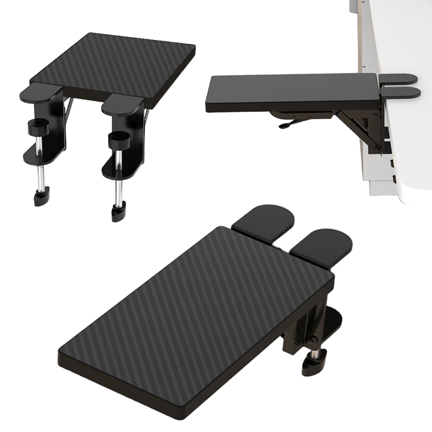 Bandeja de Expansión de Escritorio, Soporte de Teclado de Escritorio Ergonómico, Soporte de Brazo de Ratón Robusto, Adecuado para el Hogar y la Oficina, Sin Pinzas Perforadas (30 * 15cm)