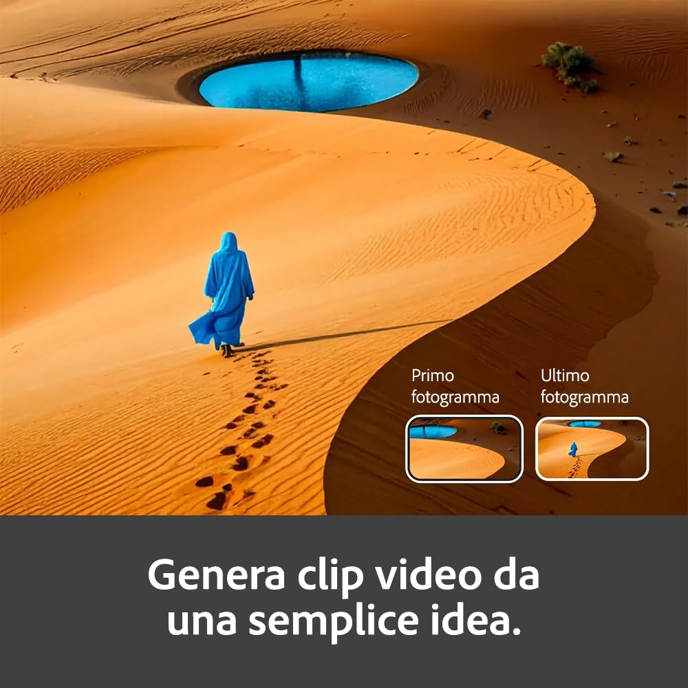 Adobe Firefly Standard incl. Generazione Video con IA, Abbonamento 12 Mesi, 2000 Crediti IA, PC/Mac | Codice d'attivazione via email
