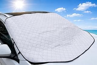 Sonnenschutz Auto Frontscheibe,Frontscheibenabdeckung Auto,Windschutzscheibenabdeckung, Scheibenabdeckung Auto mit Magnet UV-Schutz für Sommer,Sonne& Hitzeschutz,Faltbar,157x126cm