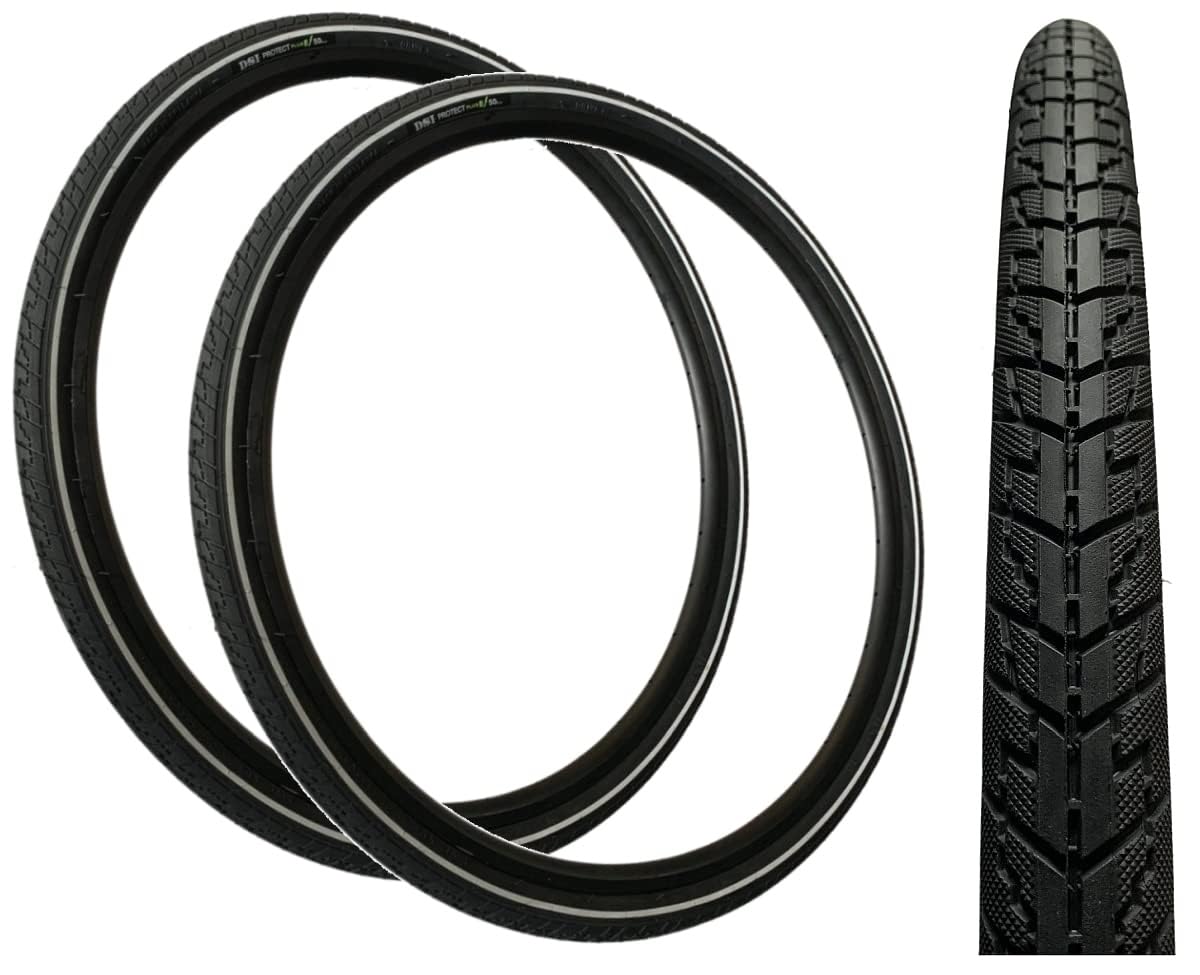 Baldys 700 x 40c Hybrid/Trekking Bike Slick Tyres 5mm Puncture Protection BLACK (Pack of 2)