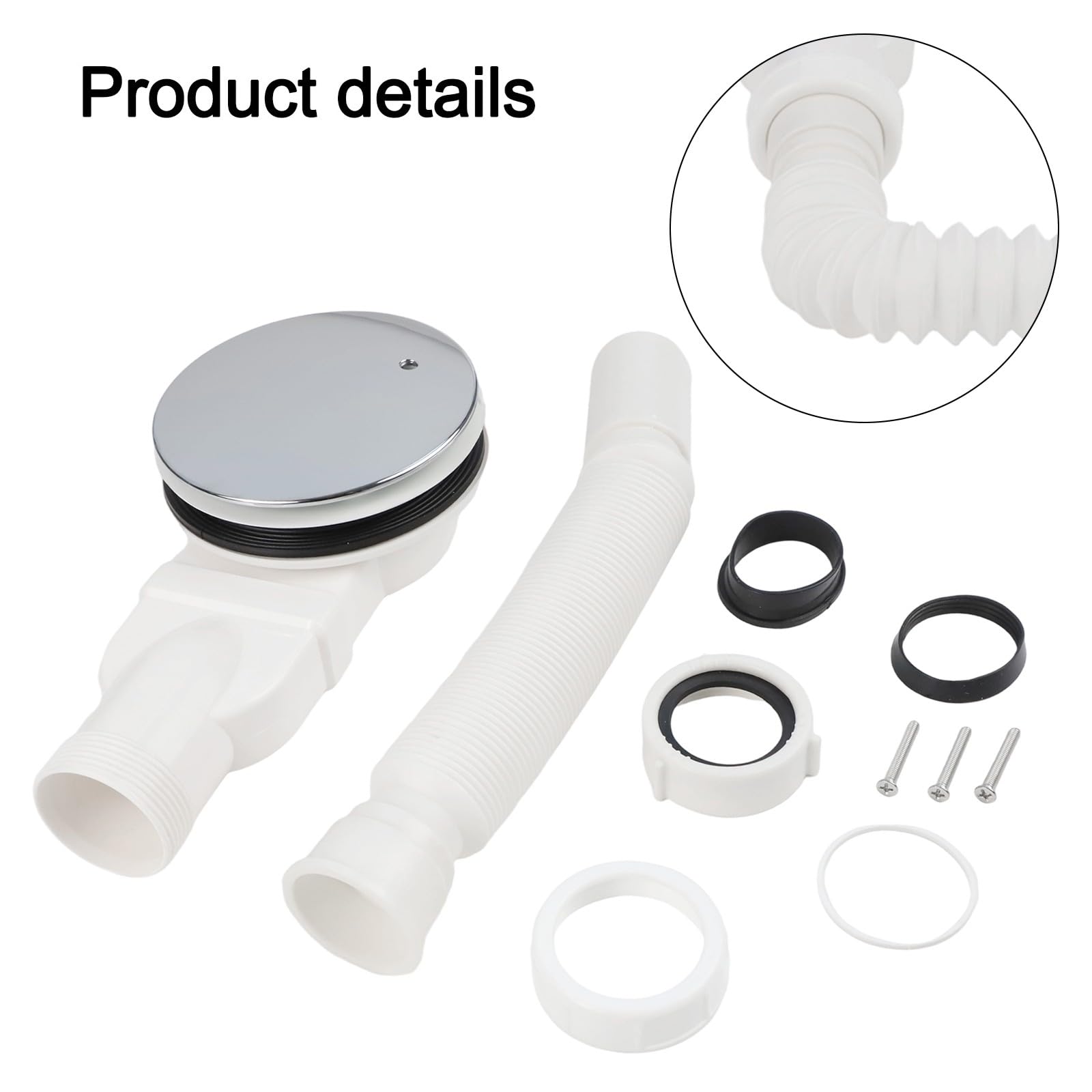 Siphon de douche fin blanc pour baignoire de 90 mm, compatible avec les bacs de douche standard, entretien facile, accessoire de salle de bain moderne, solution de drainage élégante