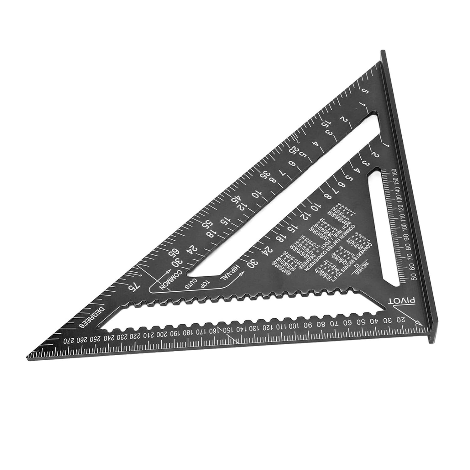 Aluminum Alloy Triangle Ruler Protractor Miter Saw Guide High Precision Carpenter Measuring Tool for Construction Remodeling Projects 12x12x17 Inches (Black)