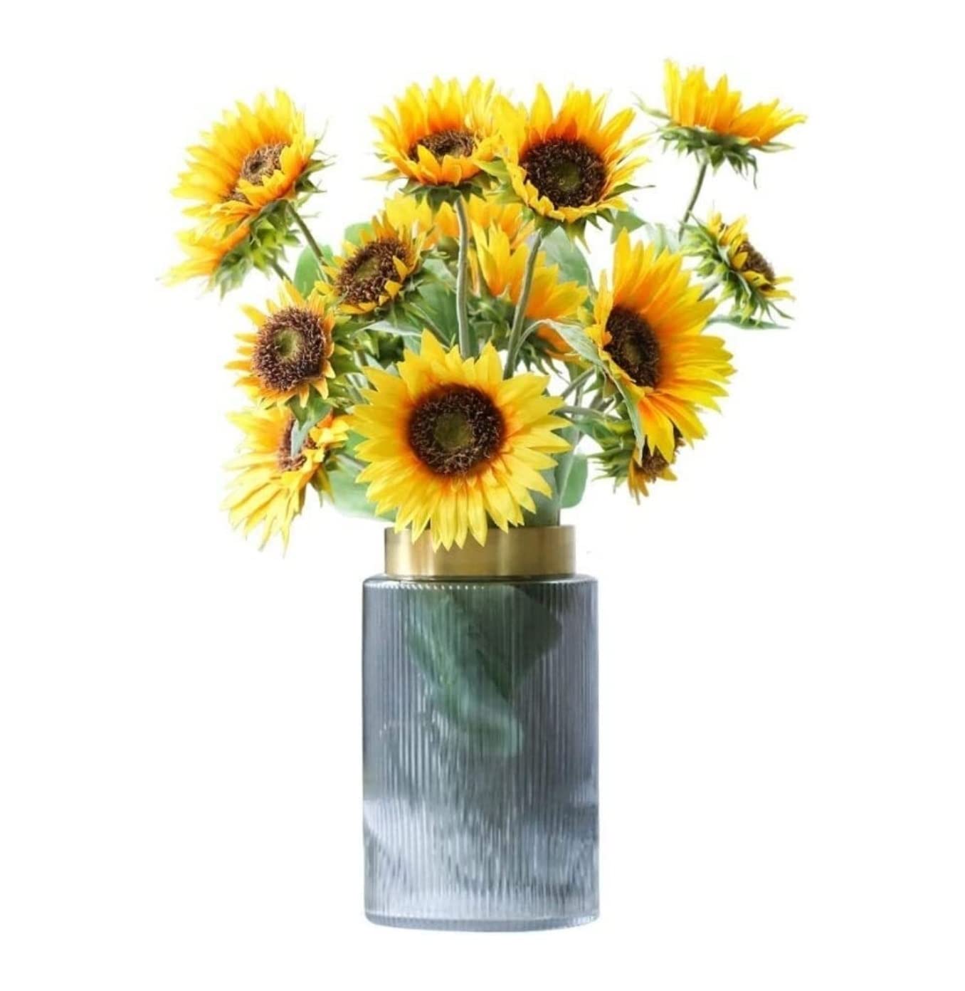 DFGHNBVC Artificial Flowers Beautifully Artificial Flowers Artificial Sunflower Silk Cloth Flowers Fake Flower Bouquet Vase Set Faux Flowers