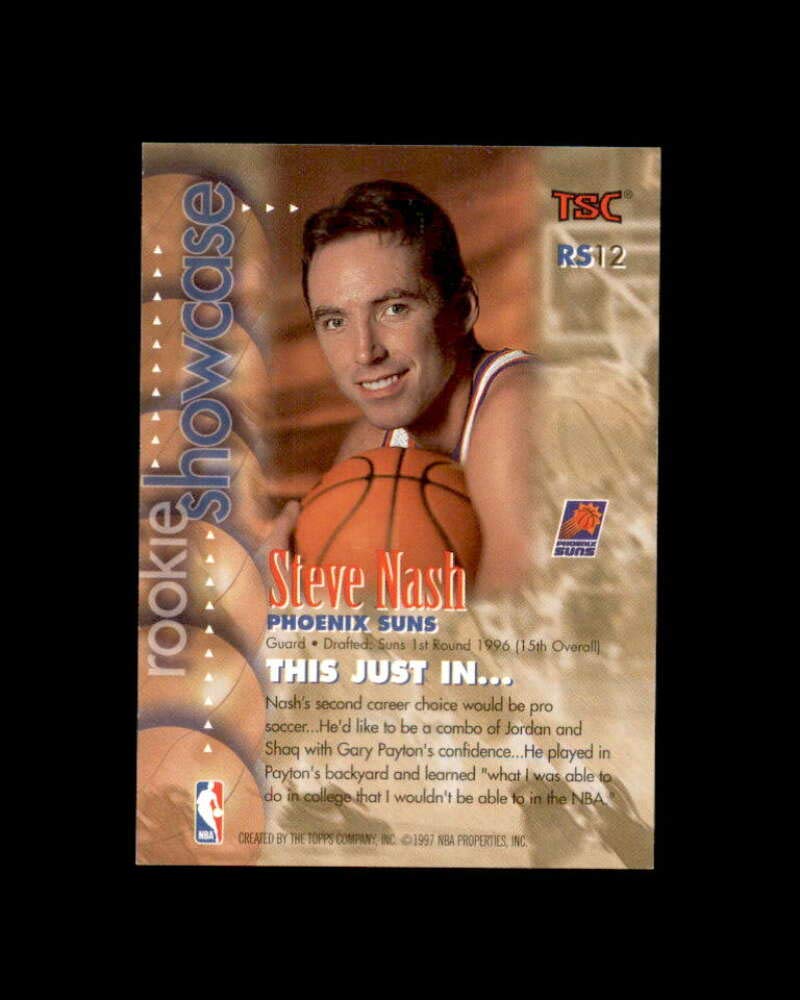Amazon.com: Steve Nash Rookie Card 1996-97 Stadium Club Rookie 