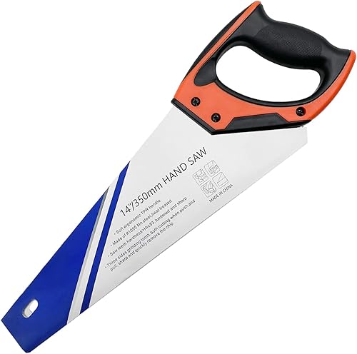 Miniatura 5 de Sierra de mano de madera de 14 pulgadas, sierra de mano universal 11 TPI mango ergonómico antideslizante sierra de madera a prueba de óxido