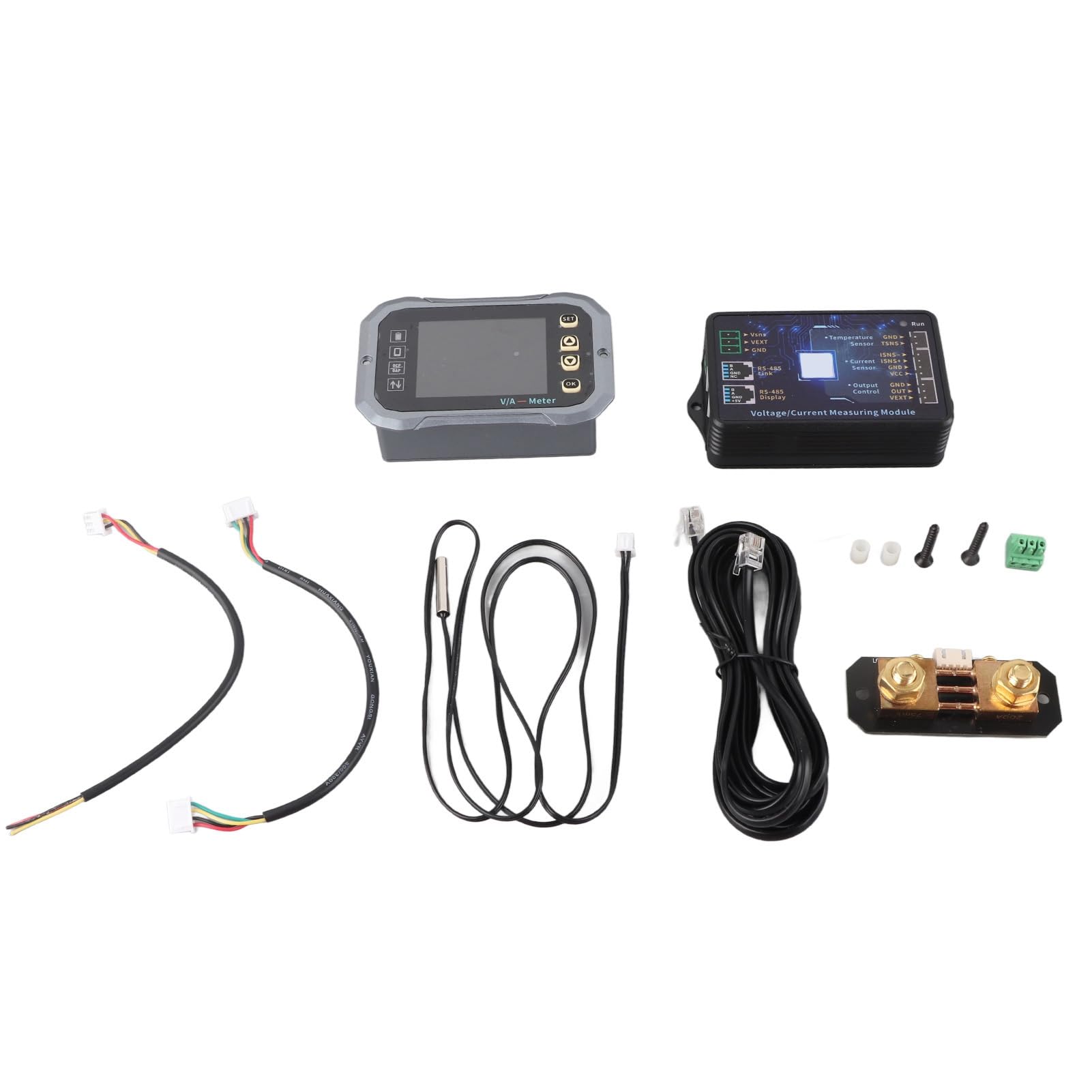 Hyuduo Monitor Akumulatora z Bocznikiem Inteligentny Miernik Coulomba Kolorowy Ekran 100 A Miernik Napięcia Prądu i Mocy z komunikacją 485 i aplikacją Bluetooth dla łodzi RV Solar