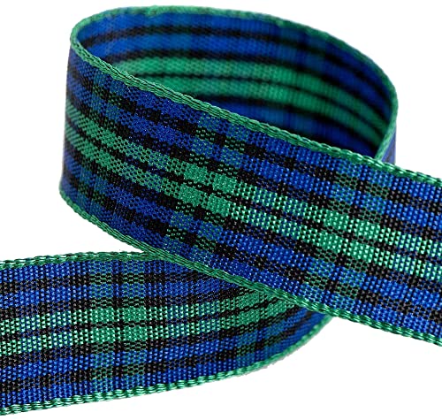 Tartan Ribbon 16mm x 10M - Green/Blue