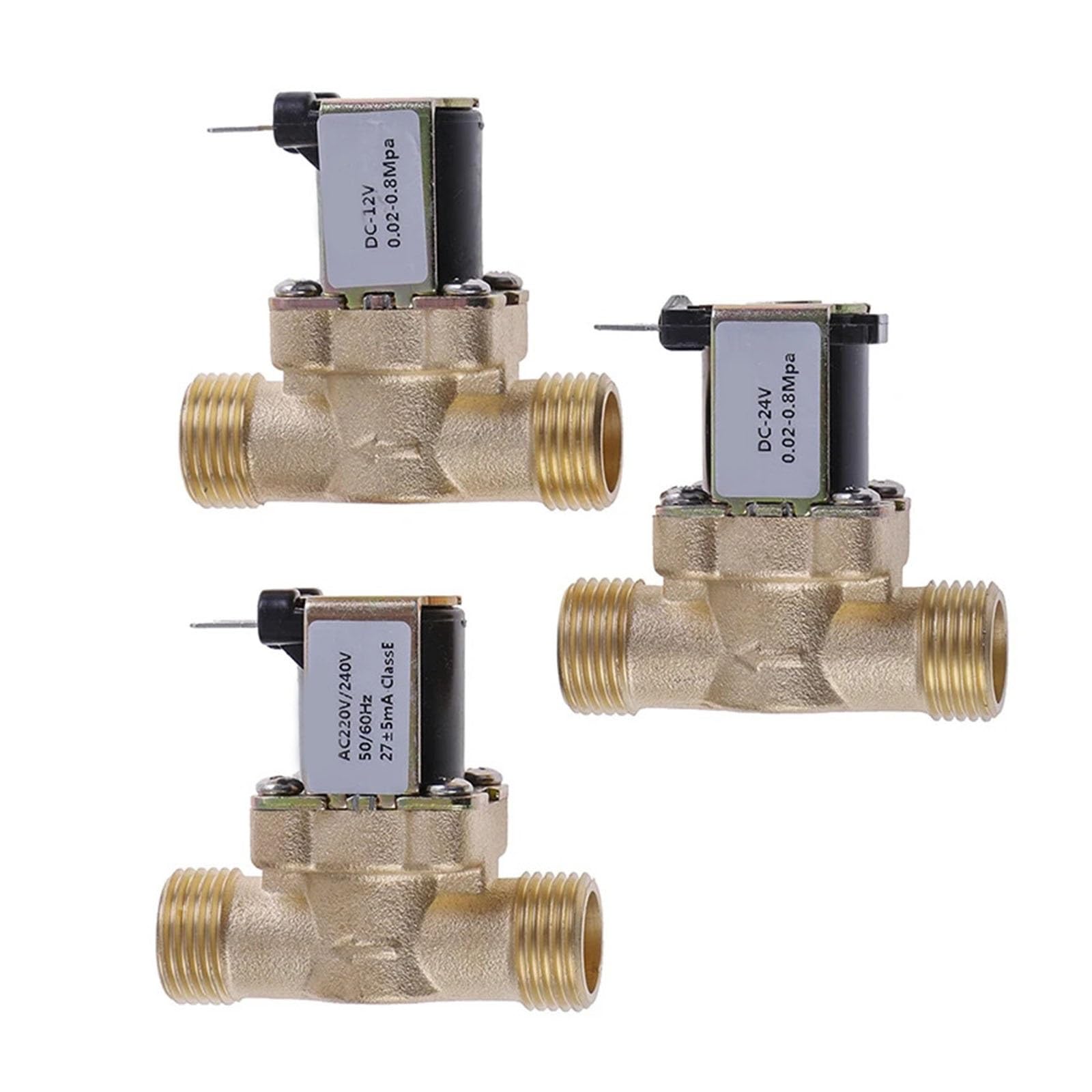 Kunyos 1/2 G'' Brass Electric Solenoid Valvedc 2V 24V Ac220v Water Air Inlet Flow Switch For Solar Heater Valve(220V)
