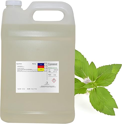 Aceite esencial de menta  Puro y natural  Mentha arvensis - India 1 galón (peso neto 7.4 libras)