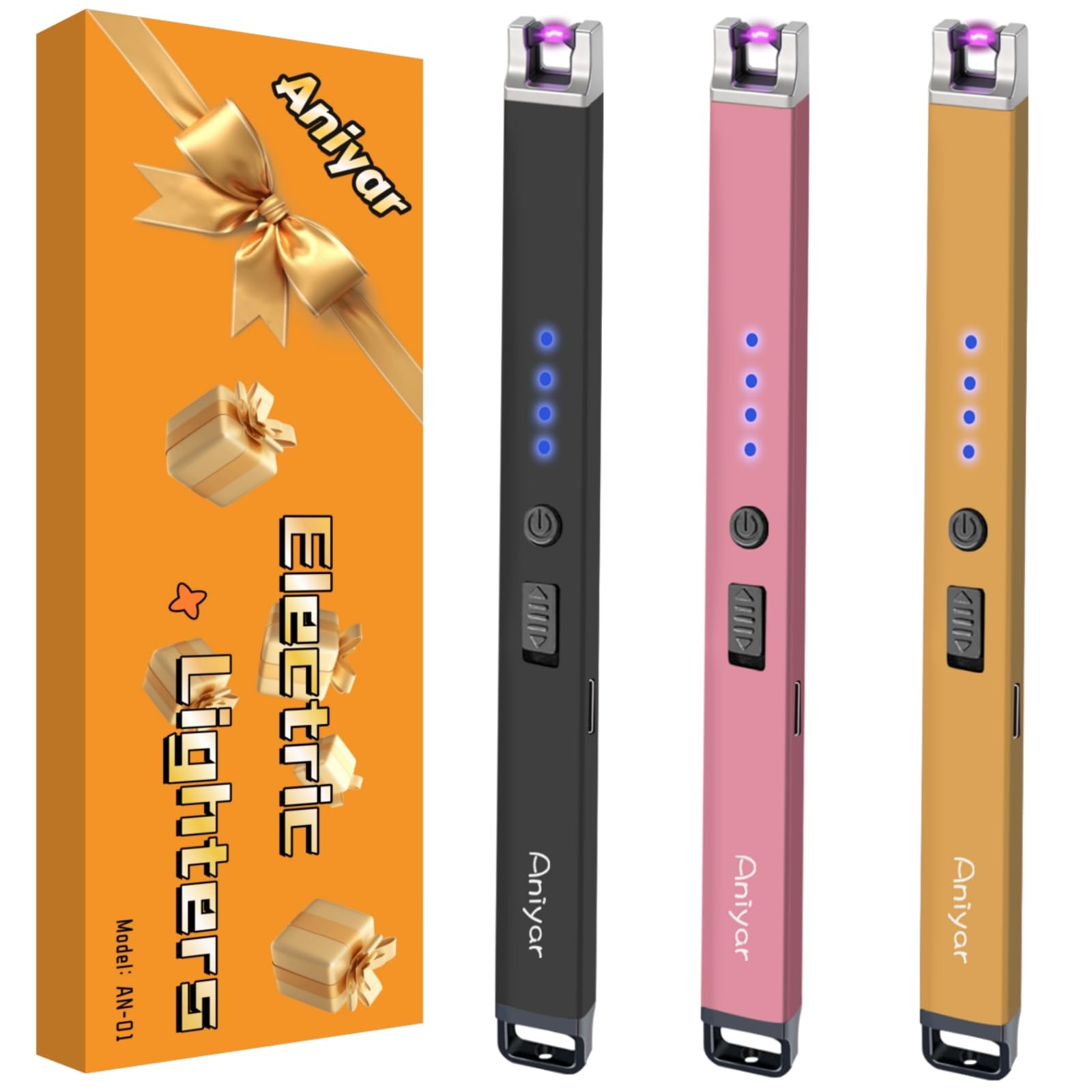 Christmas Stocking Stuffers - 3 Pack Electric Lighter Birthday Gifts for Women Mom Men Wife Sister Rechargeable USB