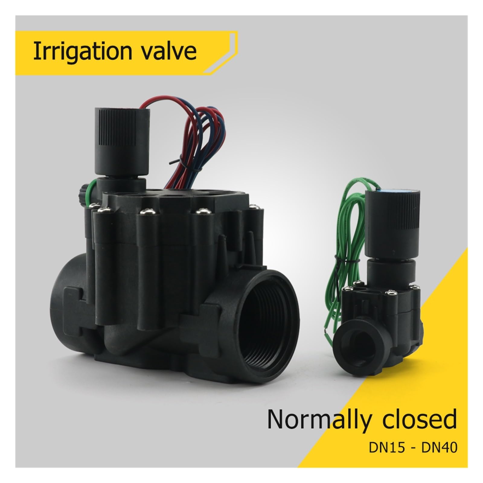 Elettrovalvola normalmente chiusa 220 24V 12V 1/2 "3/4" 1 "1-1/4" valvola acqua in nylon DN15 DN20 for irrigazione paesaggistica da giardino agricolo Ottima tenuta(1-1/2",AC220)