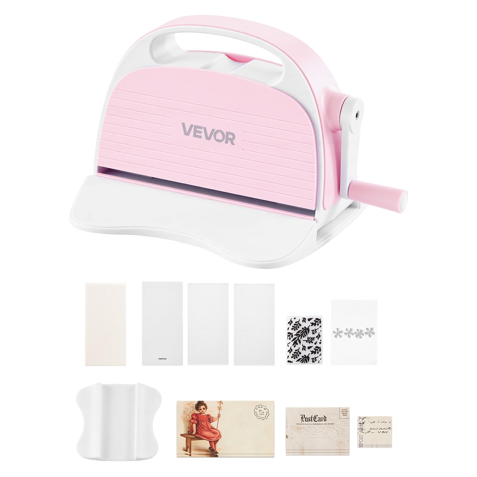 VEVOR Macchina Fustellatrice Manuale, Set Goffratrice Apertura 76 mm, Portatile con Fustelle Cartelle per Goffratura Fogli Carta Piastre da Taglio, per Scrapbooking Creazione di Biglietti Artigianato